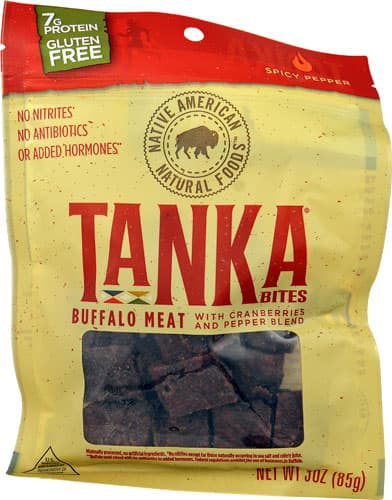 Tanka Bites Buffalo Meat With Cranberries And Pepper Blend Spicy Pepper