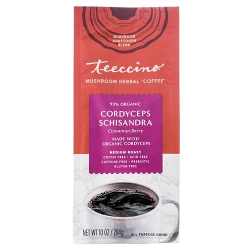 Teeccino Mushroom Herbal Coffee Cordyceps Schisandra Cinnamon Berry