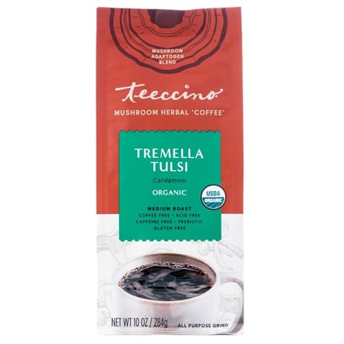 Teeccino Mushroom Herbal Coffee Tremella Tulsi Cardamom