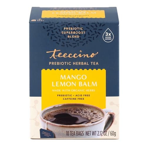 Teeccino Prebiotic Herbal Tea Mango Lemon Balm