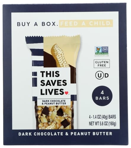 This Saves Lives Gluten Free Bars Dark Chocolate & Peanut Butter