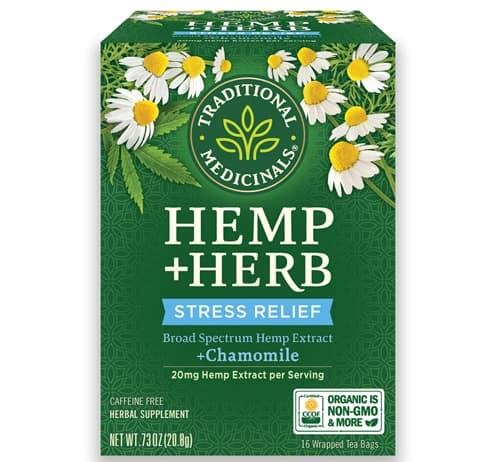 Traditional Medicinals Organic Hemp + Herb Stress Relief Chamomile