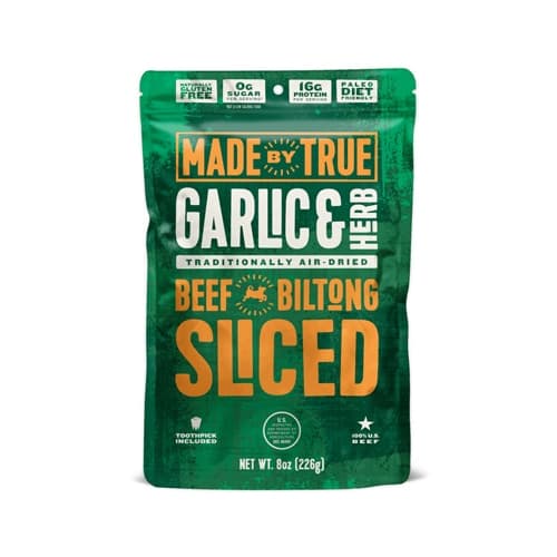 True Jerky Made By True Biltong A Savory Adventure Garlic Herbs & Spices