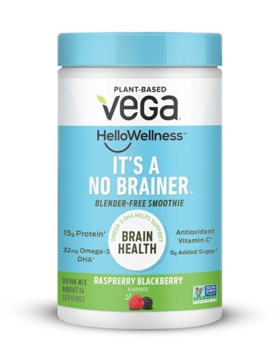 Vega Hello Wellness It'S A No Brainer Plant-Based Raspberry Blackberry Flavored Smoothie Drink Mix