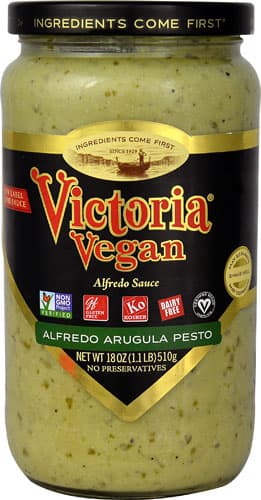 Victoria Vegan Alfredo Sauce Alfredo Arugula Pesto