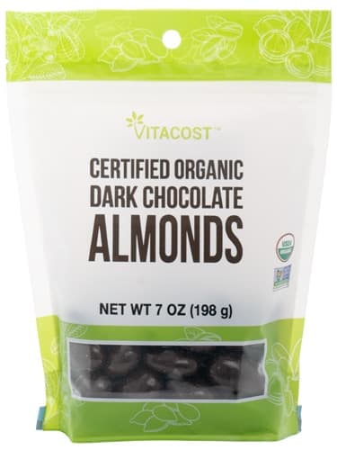 Vitacost Certified Organic Dark Chocolate Almonds Non-Gmo Kosher