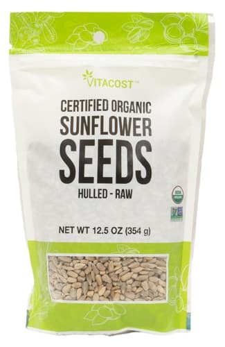 Vitacost Certified Organic Sunflower Seeds Hulled Raw Non-Gmo Kosher