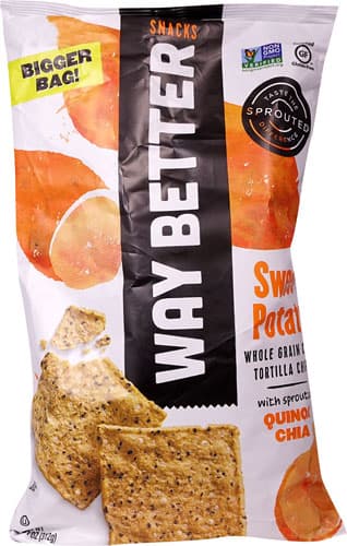 Way Better Snacks Gluten Free Non-Gmo Tortilla Chips Way Bigger Bag Sweet Potato