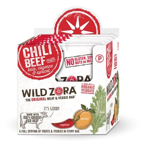 Wild Zora Beef & Veggie Bars Chili Cayenne Apricot