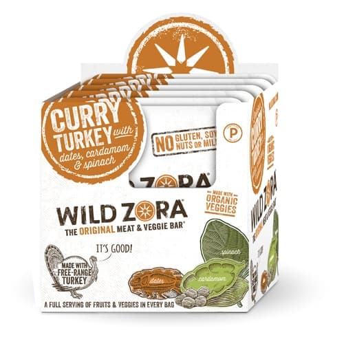Wild Zora Meat & Veggie Bars Curry Turkey