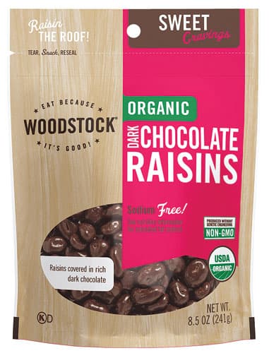 Woodstock Non-Gmo Organic Kosher Dark Chocolate Raisins