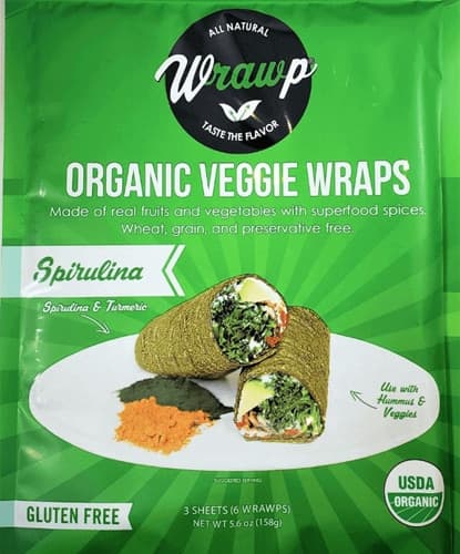 Wrawp Organic Veggie Wraps - Spirulina Spirulina & Turmeric