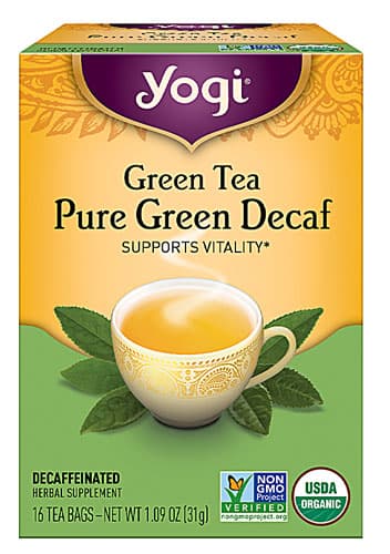 Yogi Non-Gmo Organic Herbal Tea Pure Green Decaf