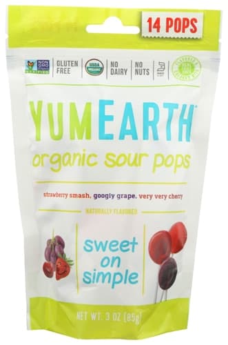 Yum Earth Organic Sour Pops Assorted Sours