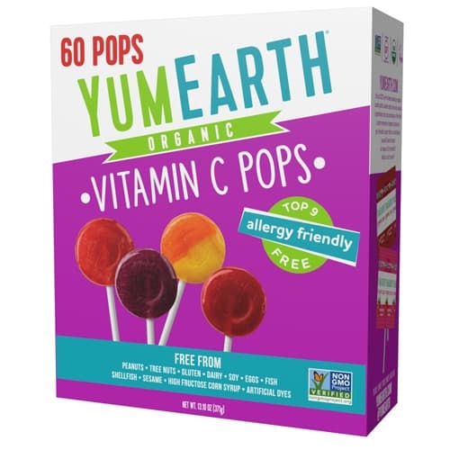 Yum Earth Non-Gmo Organic Vitamin C Pops Assorted Fruit