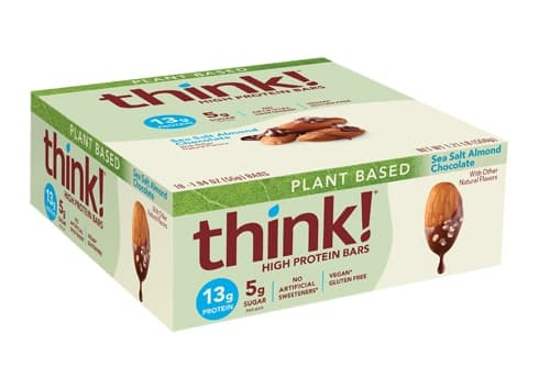 Think! High Protein Bars, Plant Based, Sea Salt Almond Chocolate