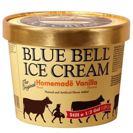 Blue bell top vanilla ice cream